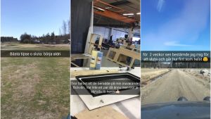 Tre inlägg från Snapchat där det står: Bästa tipse o sluta: börja aldri, och, Tror faktiskt det berodde på min (nuvarande) flickvän. Var inte ett par då ännu men jag tror jag slutade för henne, och, för 2 veckor sen bestämde jag mig för att sluta och går