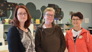 På daghemmet Silva har man redan en tid provat på att ersätta de söta mellanmålen med mindre söta alternativ. På bilden Silvas pedagogiska ledare Malin Sjöholm, barnomsorgschef Mary-Anne Fröberg samt förskollärare Stina Ekroos-Westerlund. Tre kvinnor på ett daghem.