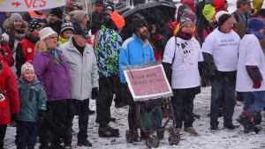 Arkivbild från 21 novemner 2015 då man också demonstrerade för Vasa centralsjukhus. Demonstration för Vasa centralsjukhus.