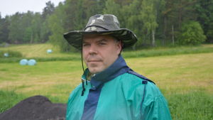 Kim Björklund deltog i utgrävningarna. Utgrävningar vid Raseborgs slottsruiner.