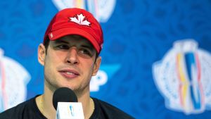 Sidney Crosby har gjort sju poäng hittills i World Cup. Sidney Crosby