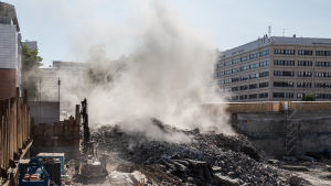 Sprängingsarbete på bygge