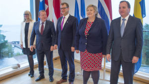 De nordiska statsministrarna på möte på Åland i september 2016.