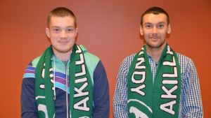 Pavel Kutsnezov, 22 år och Roman Murzin, 35 år, är Akilles nya ryska förstärkning. Pavel Kutsnezov och Roman Murzin.