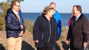 Juha Sipilä, Erna Solberg och Stefan Löfven. Nordiska statsministrar träffades på Åland. Juha Sipilä, Erna Solberg och Stefan Löfven.