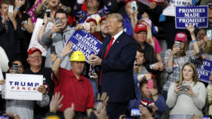 Donald Trump under ett kampanjmöte i Pennsylvania den 10 mars. Donald Trump under ett kampanjöte i Pennsylvania den 10 mars.