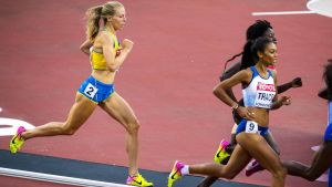 Hanna Hermansson kan nu titulera sig mästerskapslöpare. Hanna Hermansson, VM 2017.
