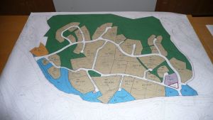 Sibbos planläggare har svårt att presentera planer för sina kunder i dag. Arkivbild av en detaljplan. Hansas i Sibbo byggs ut kraftigt.