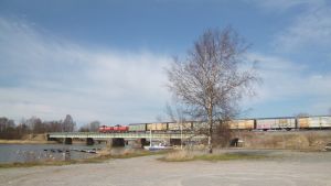 I bland annat Ekenäs har man planerat för en stormarknad i Norra hamnen. Godståg kör över bron i Ekenäs.