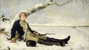 Sårad soldat från år 1880. Ateneum Schjerfbecks målning, Sårad soldat från år 1880.