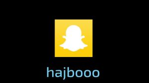 Var med och engagera dig i Hajbos julkalender på Snapchat! Hajbos logo och Hajbos profilnick @hajbooo