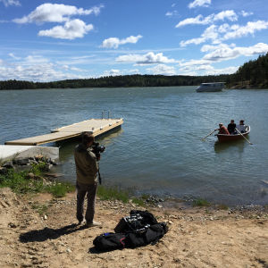 Dags att ro i land efter besöket på Shalom.