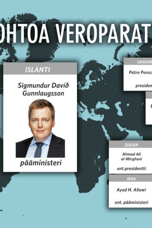 Valtiojohtoa veroparatiiseissa.