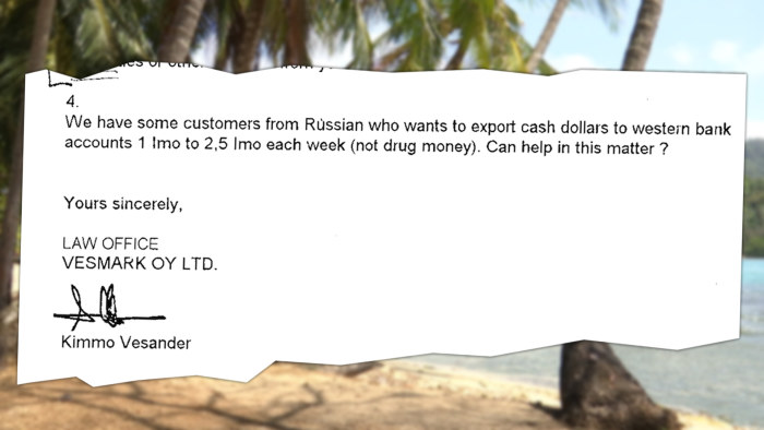 Panama-papereista löytynyt asiakirja.