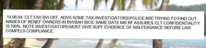 Panama-papereista löytynyt asiakirja.