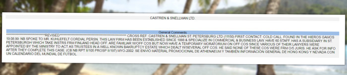 Panama-papereista löytynyt asiakirja.