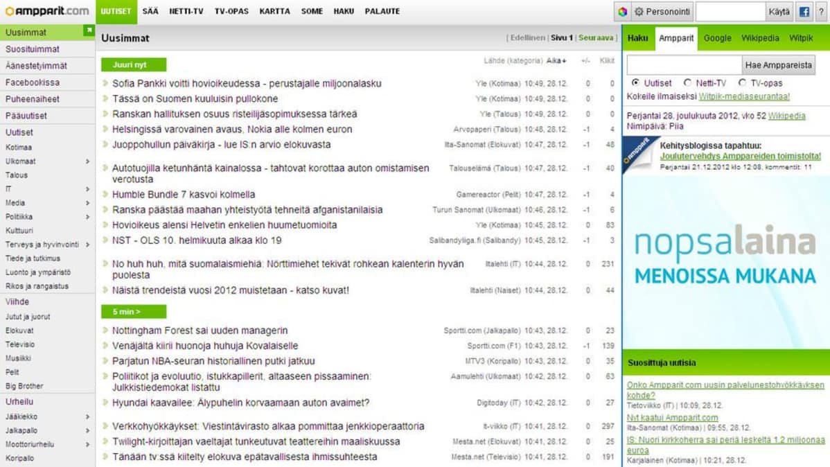 Uutissivusto Ampparit hyökkäyksen kohteena | Yle Uutiset | yle.fi