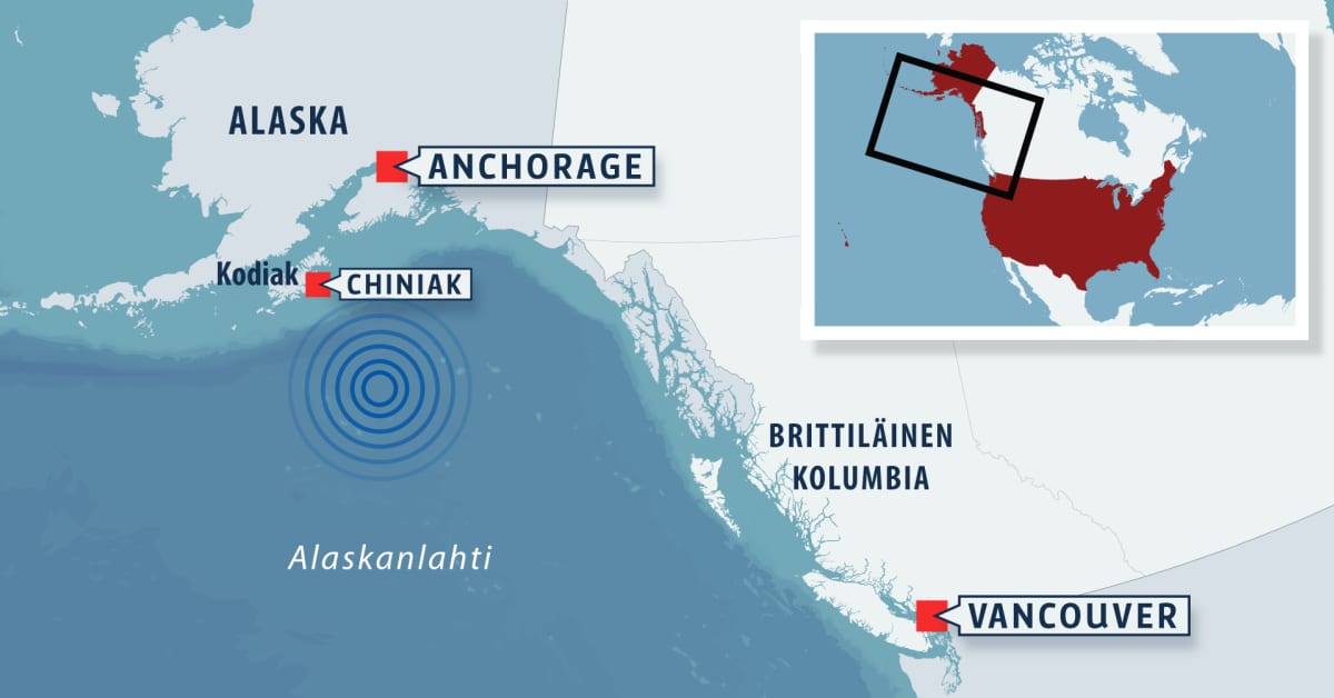 Voimakas maanjäristys Alaskan etelärannikolla – tsunamivaroitus peruttu |  Yle Uutiset