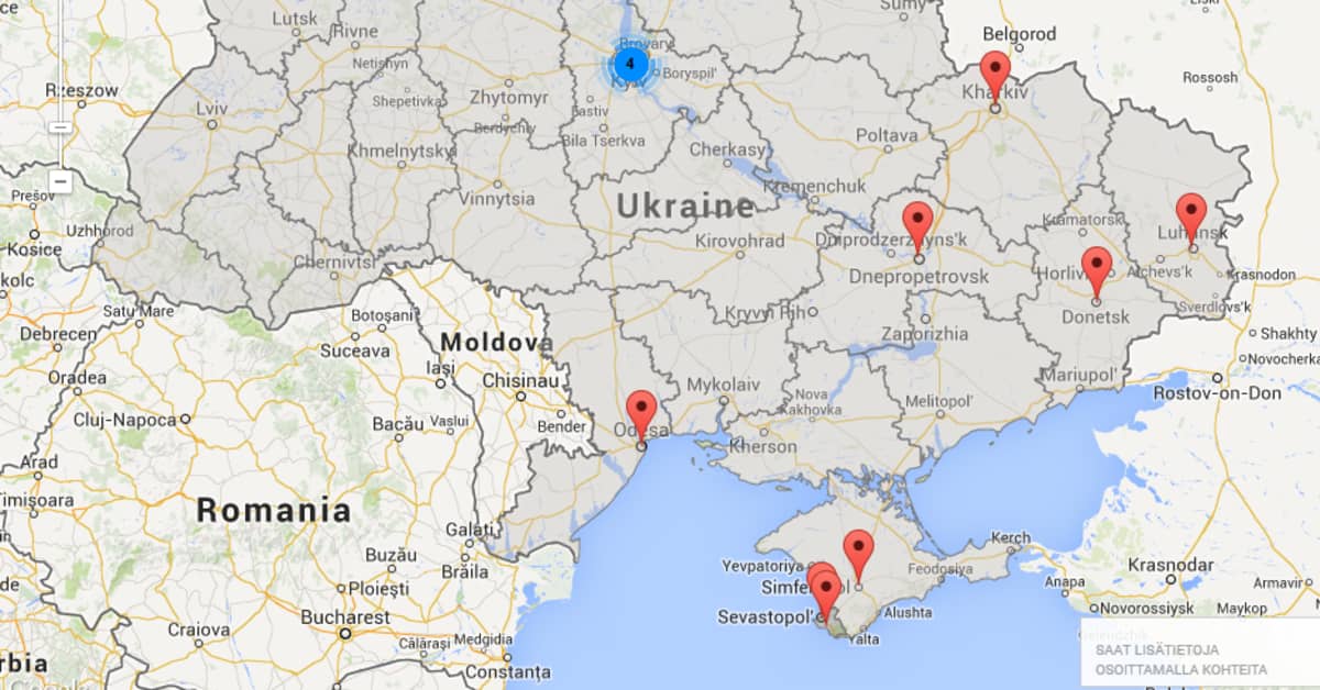 Täällä Ukrainan kriisi kytee – katso keskeiset paikat kartalta | Yle Uutiset