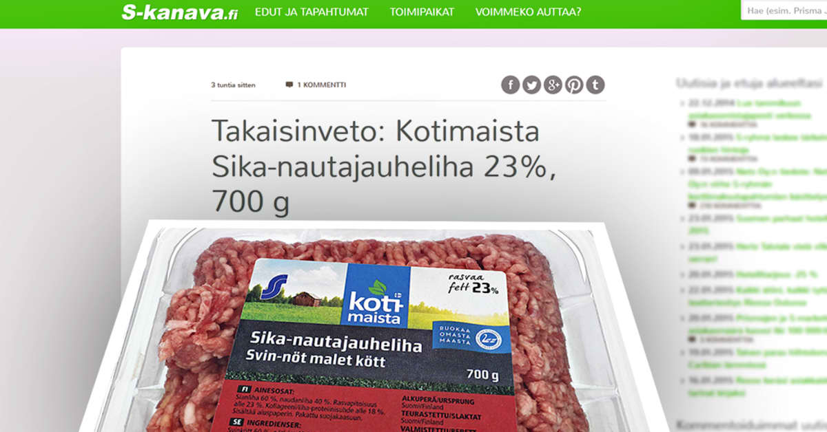 S Group recalls minced meat over plastic fragments | News | Yle Uutiset
