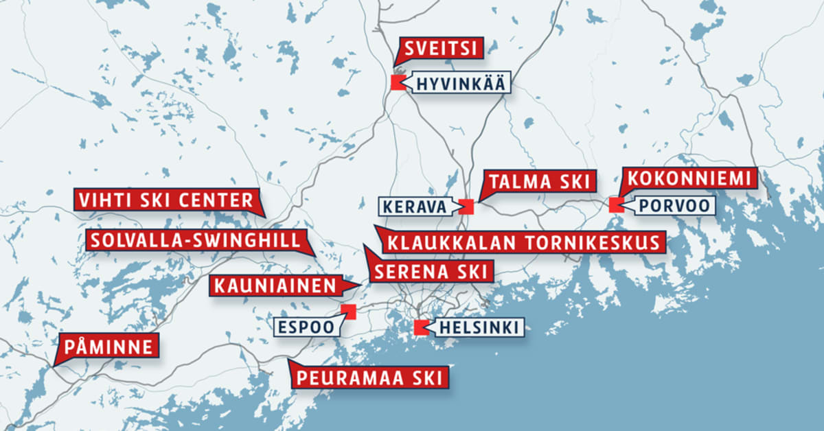 Helsingistä pääsee autolla tunnissa kymmeneen hiihtokeskukseen | Yle Uutiset