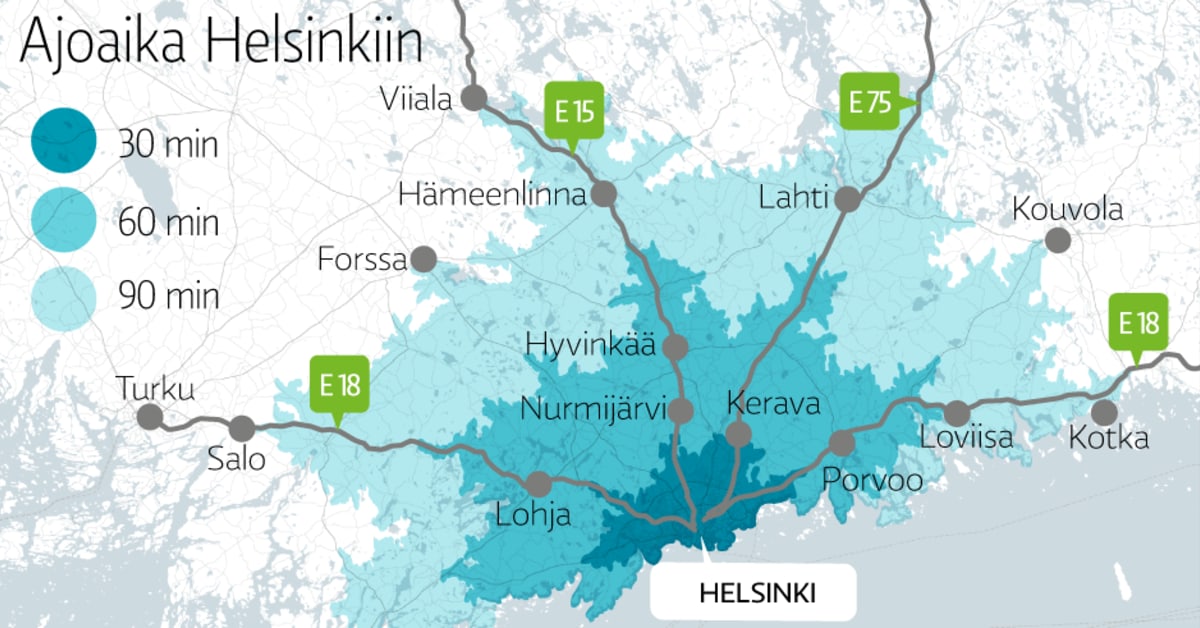 Näin asunnon arvo moninkertaistuu tunnissa – katso, missä päin Etelä-Suomea  sinun kannattaa asua | Yle Uutiset