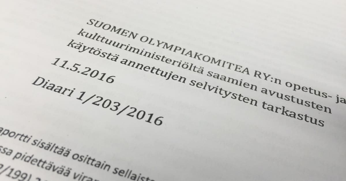 Laaja tarkistusraportti: Suomen Olympiakomitea käytti valtionavustuksia  makeisiin, alkoholiin, sateenvarjoihin…