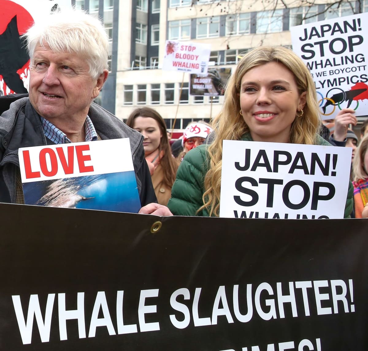 Carrie Symonds mielenosoituksessa