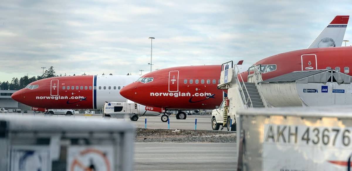Norwegian lentokoneita Arlandan kentällä.