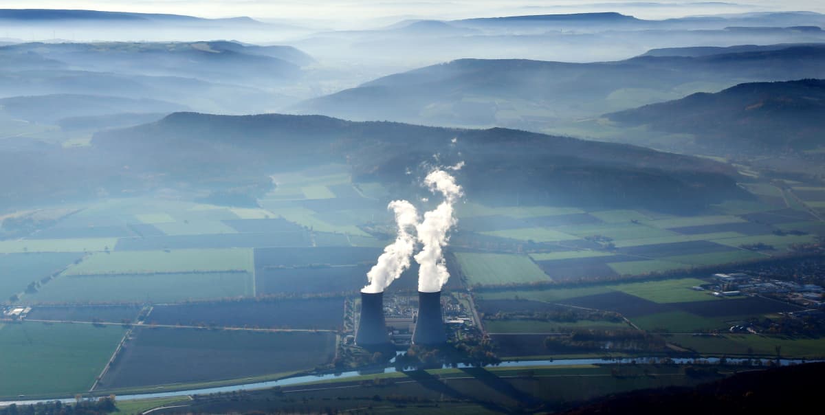 Grohnde kärnkraftverk emmerthal i Niedersachsen i november 2015.