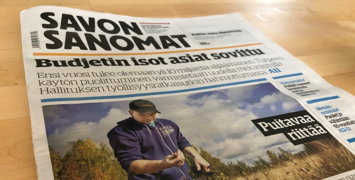 Savon Sanomien lehti 16. syyskuuta 2020