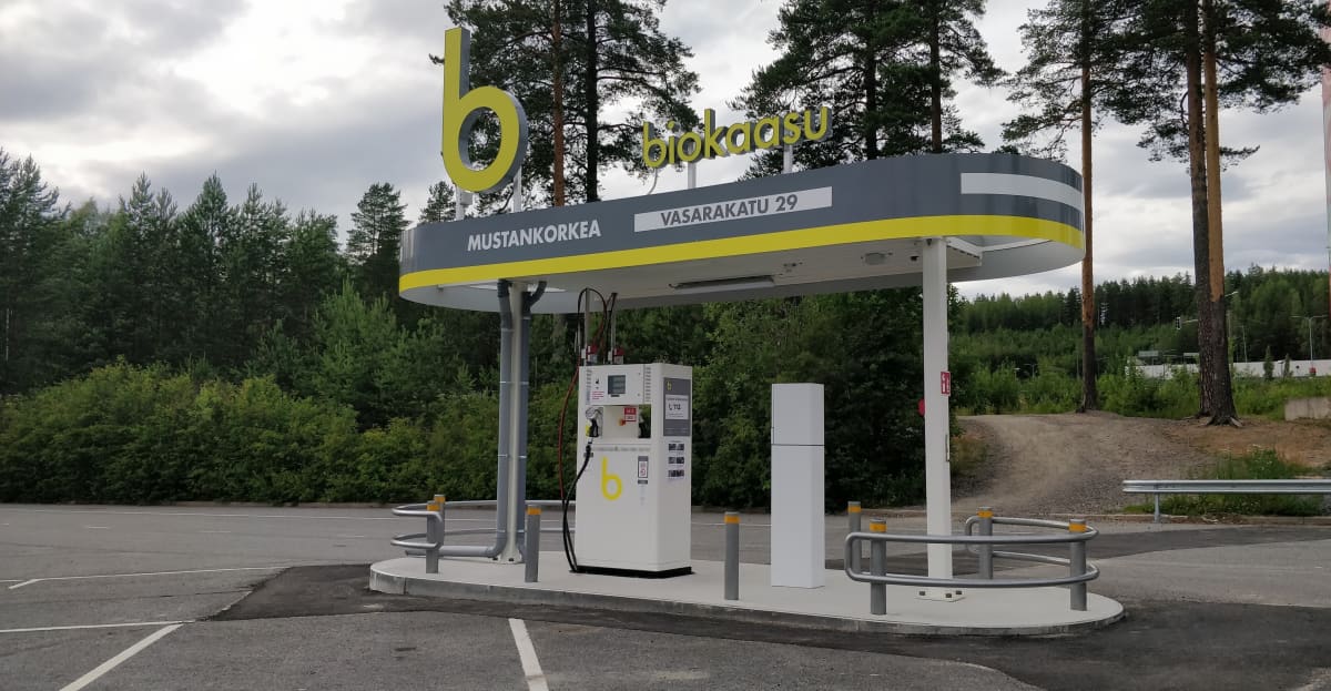 Biokaasun tankkausasema Jyväskylän Seppälässä.