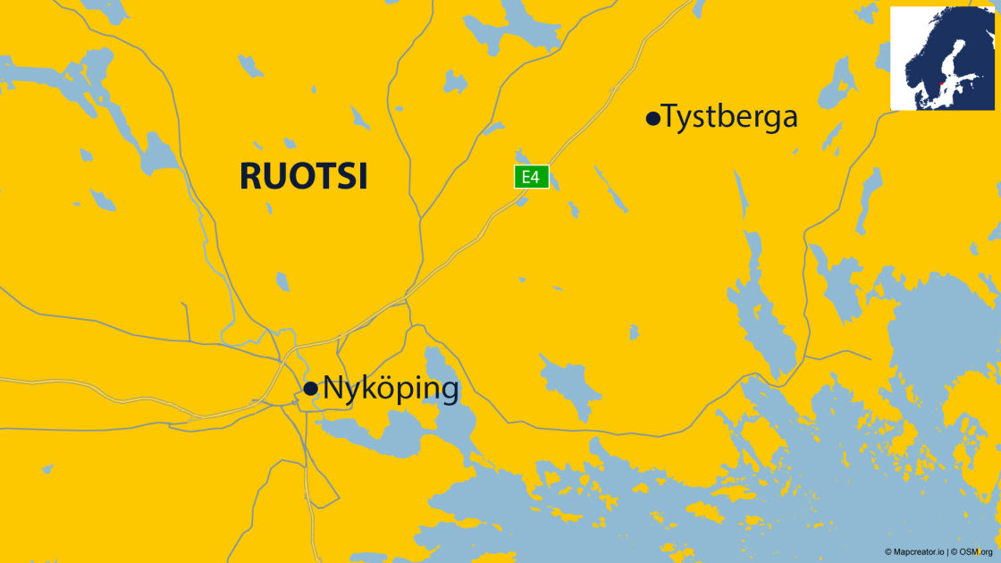 nyköping kartta Musta jää aiheutti useita onnettomuuksia Nyköpingin lähellä 