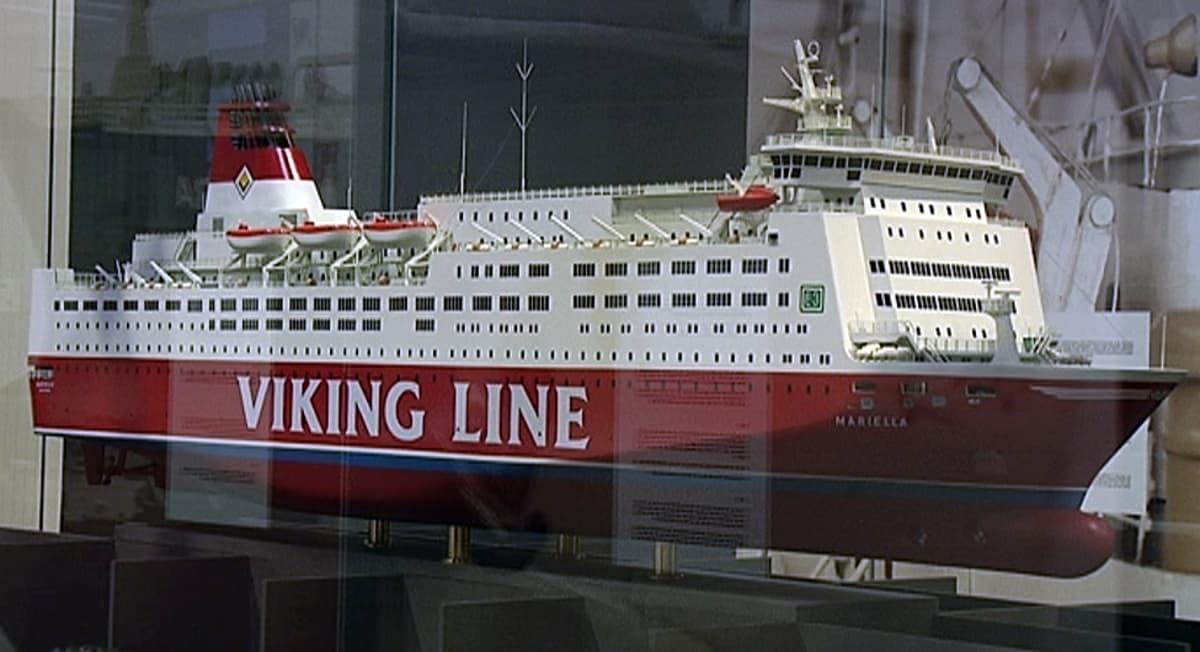 Viking Linen M/S Mariellan pienoismalli on esillä Suomen merimuseon uudessa näyttelyssä.