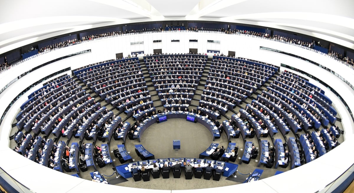 Euroopan parlamentti istunnossaan Strasbourgissa, Ranskassa.