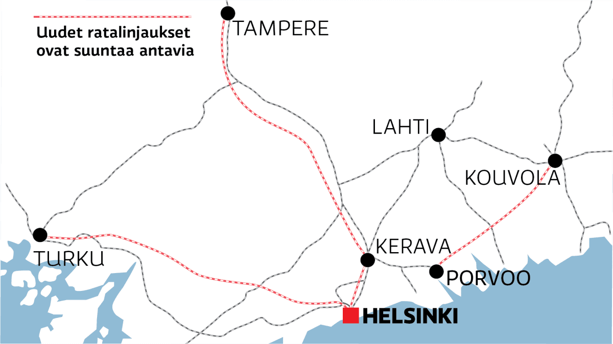 Suomeen on vireillä uusia rautateitä yli 15 miljardin arvosta – ministeriö  pelkää, että kannattamattomat yhtiöt kaatuvat veronmaksajien niskaan