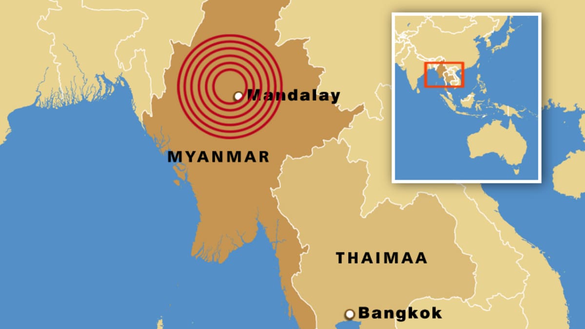 Myanmarissa voimakas maanjäristys | Yle Uutiset