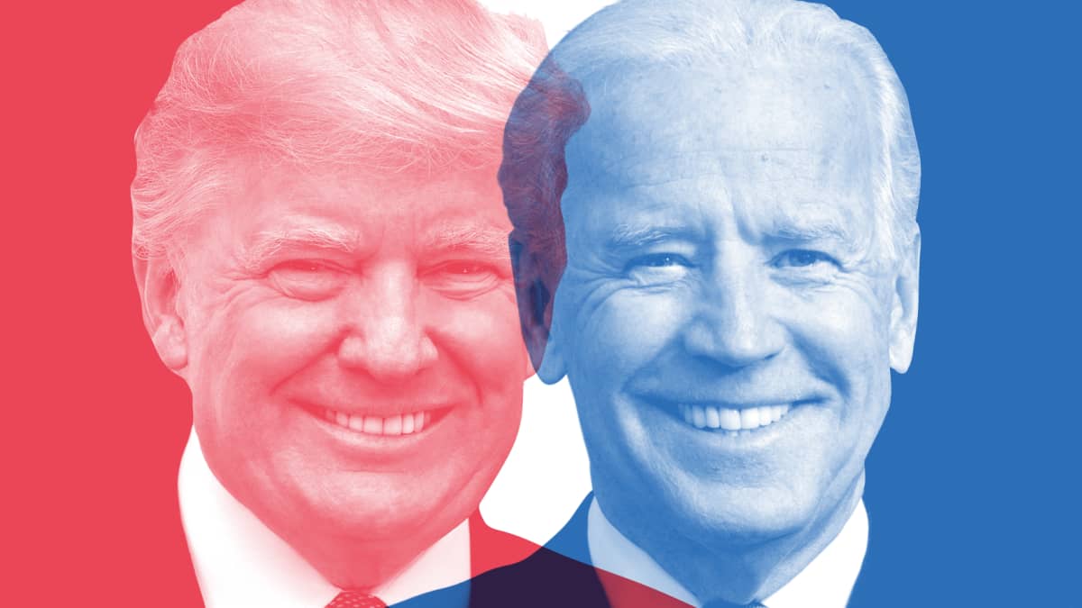 Republikaanien presidenttiehdokas Donald Trump ja demokraattien ehdokas Joe Biden.