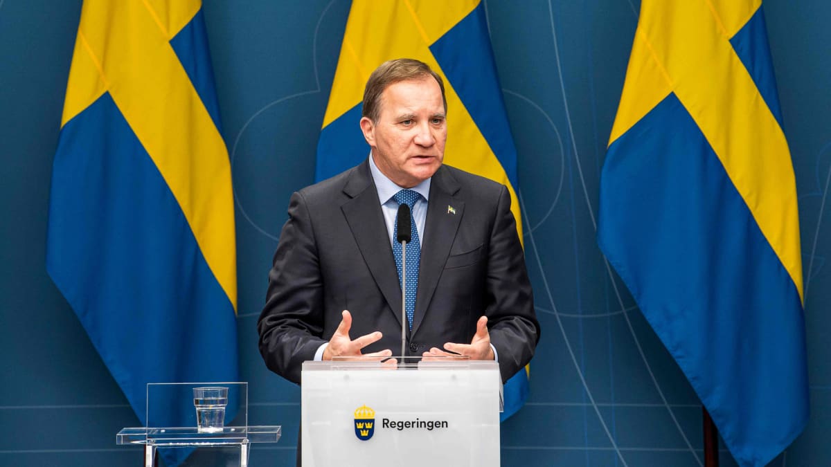 Ruotsin pääministeri Löfvenin lehdistötilaisuus
