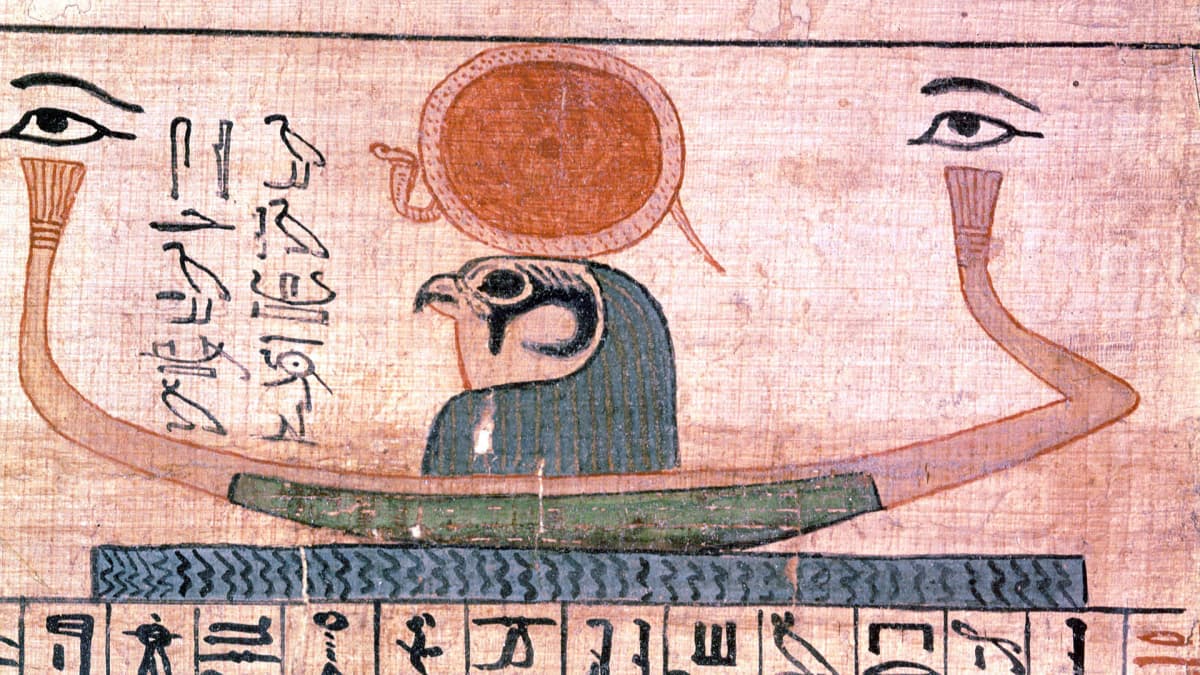 Horus-jumalasta kertova hieroglyfi.