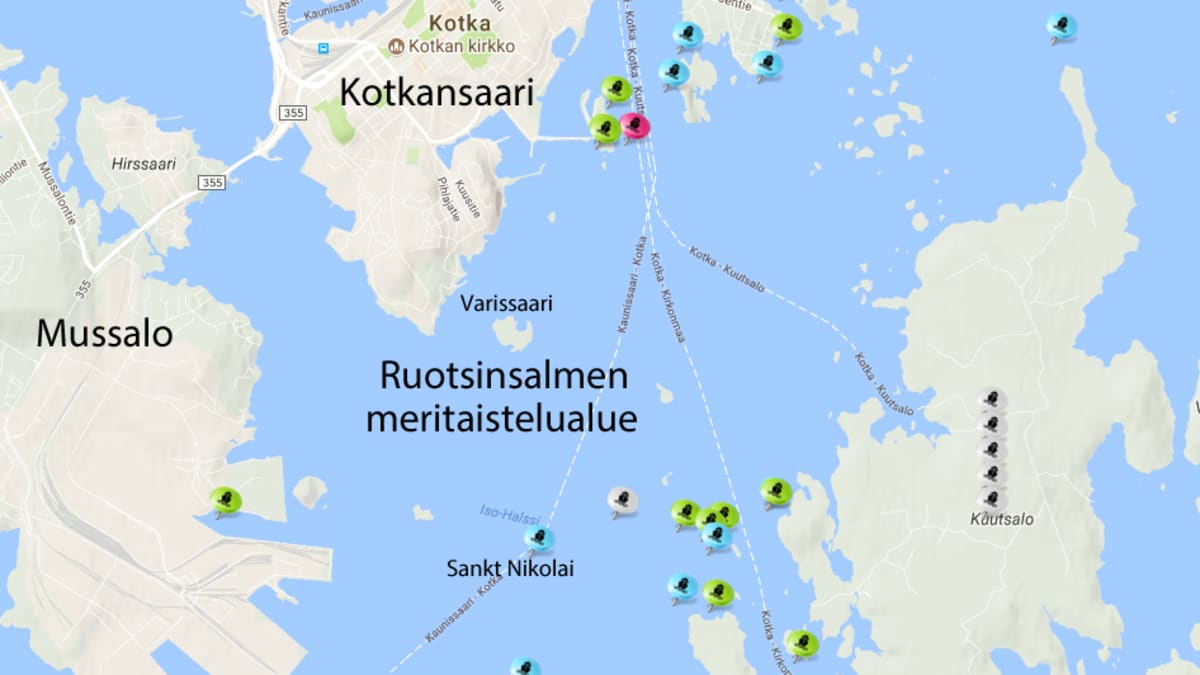 kartta meritaistelualueesta
