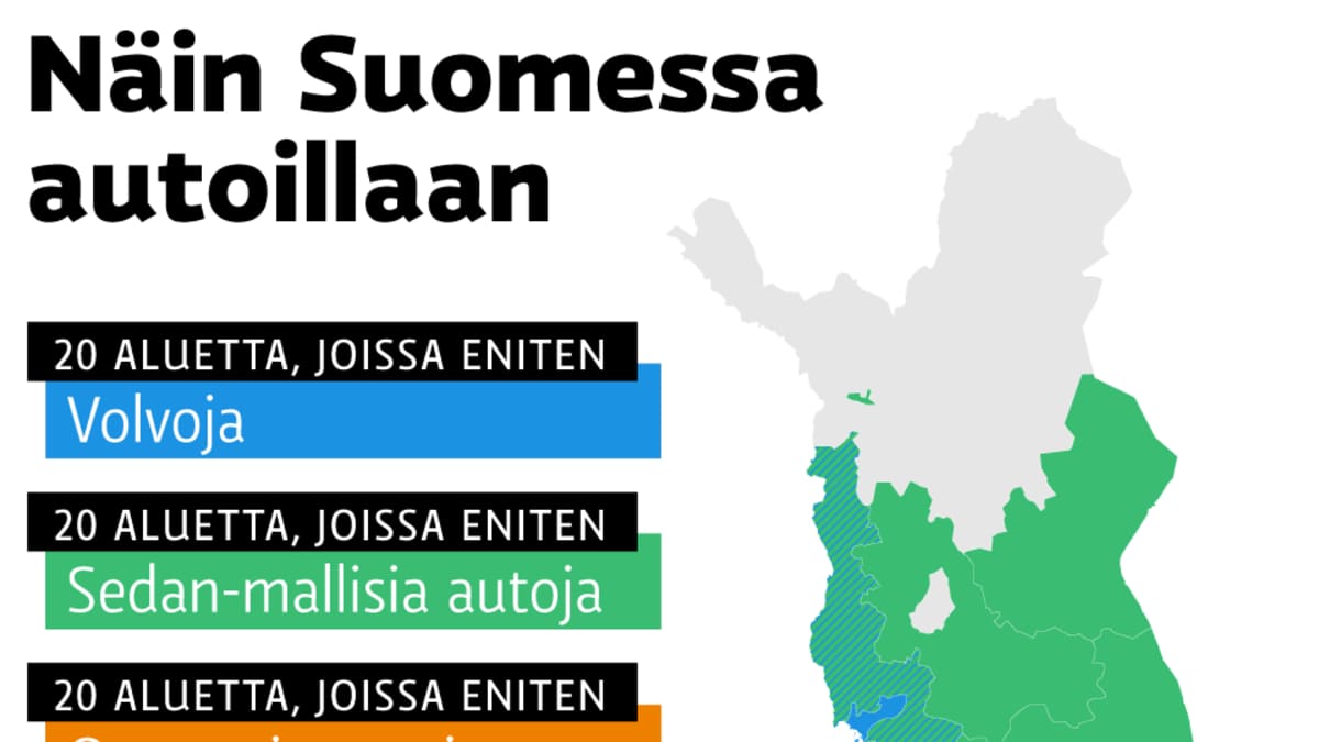 Lappilaisten Toyota, savolaisten Skoda, suomenruotsalaisten Volvo – Katso  kartasta, mistä löytyvät Suomen suosituimmat automerkit