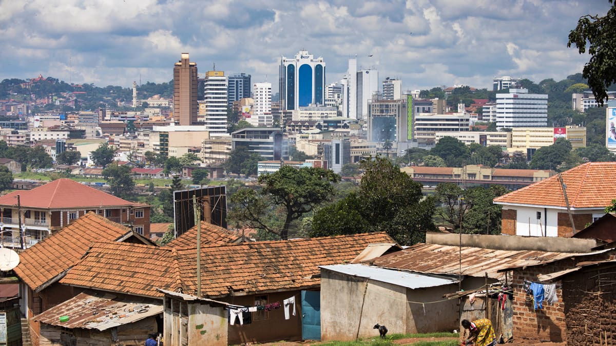 Yleiskuvaa Kampalasta Ugandasta.