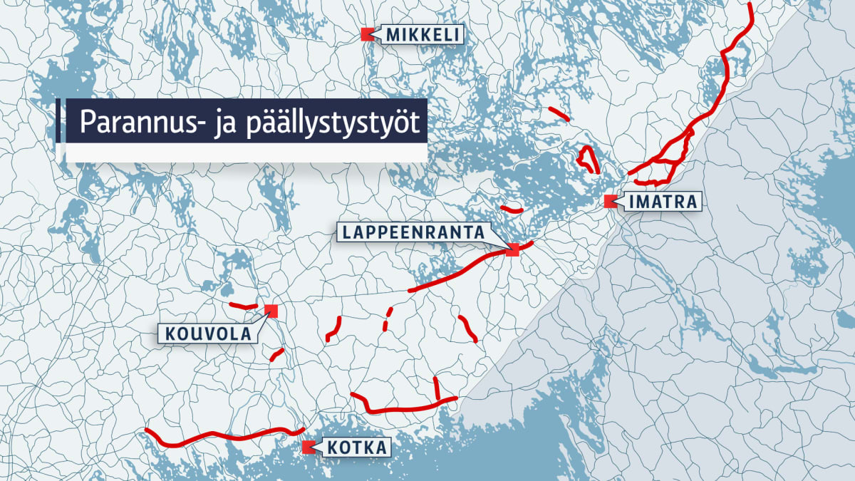 Kaakkois-Suomen teitä kunnostetaan tänä vuonna aiempaa enemmän – vanhoja  teitä rouhitaan uuden asfaltin sekaan