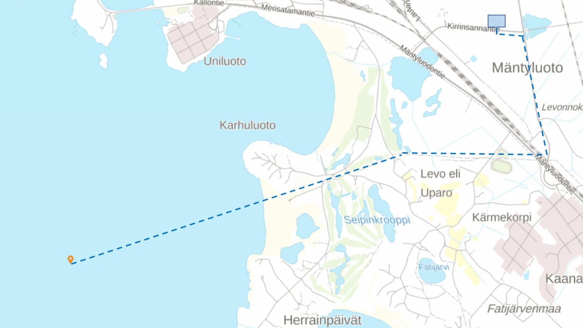 Fortumin tuhkanjalostamon poistoputken kartta