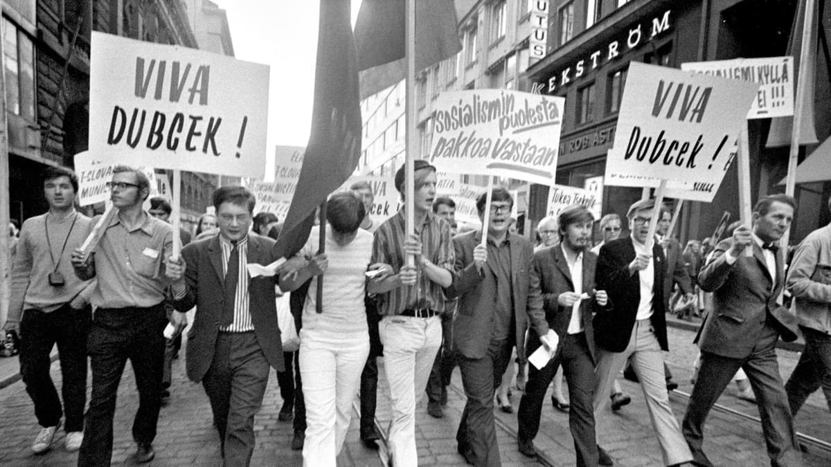 Suomessa osoitettiin mieltä Neuvostoliiton toimintaa vastaan 22. elokuuta 1968
