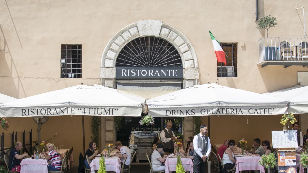 Ravintola Rooman Piazza Navonalla.