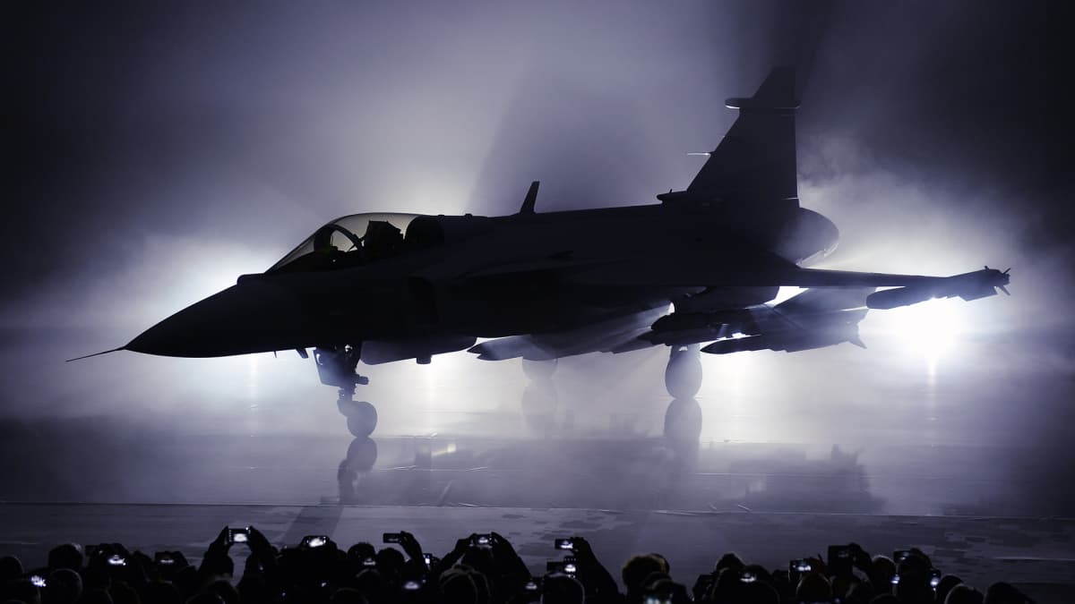Uuden  JAS 39 Gripen hävittäjän julkistamistilaisuus toukokuussa 2016  Linköpingissä.