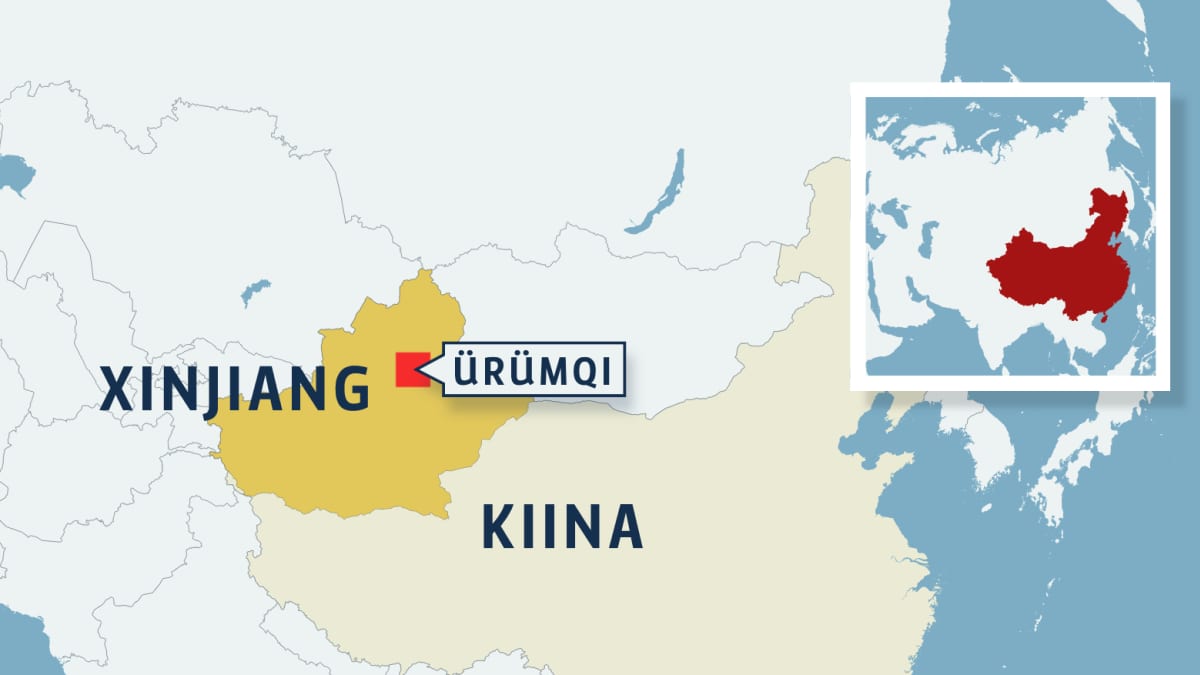 Kiina Xinjiang kartta.