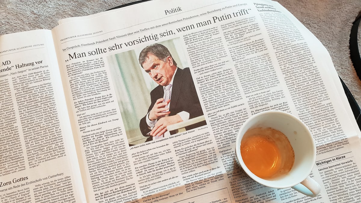 Presidentti Niinistön haastattelu Frankfurter Allgemeine Zeitung -lehdessä.